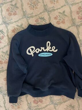 Parke Navy soft knit sweatshirt